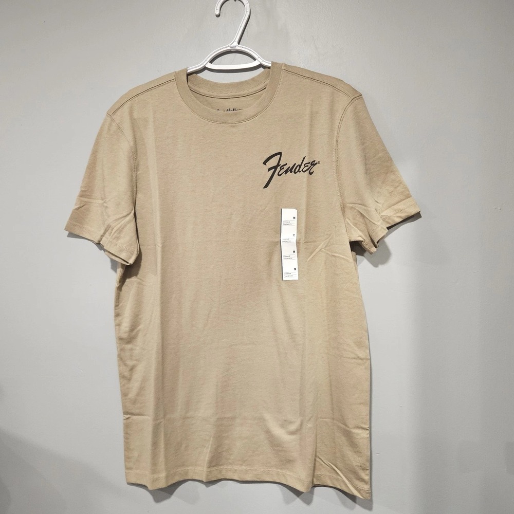 NWT Goodfellow & Co Fender Guitar Tee Men's M Beige 2004 Trademark Graphic